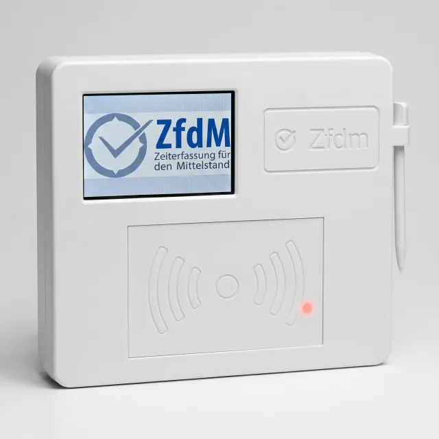 Zeiterfassungs-Terminal mit Chip-Authentifizierung - Frontansicht